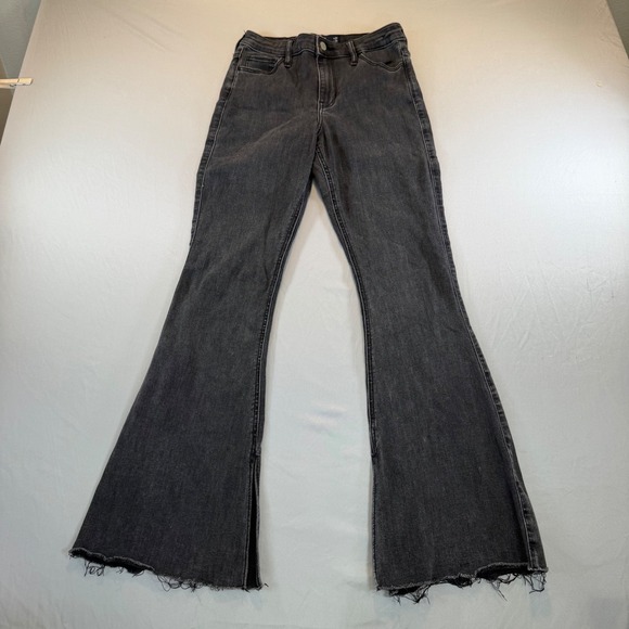 Hollister Denim - Hollister High Rise Flare Jeans Washed Black 5R 27x31 Y2K 90s Grunge Indie Boho